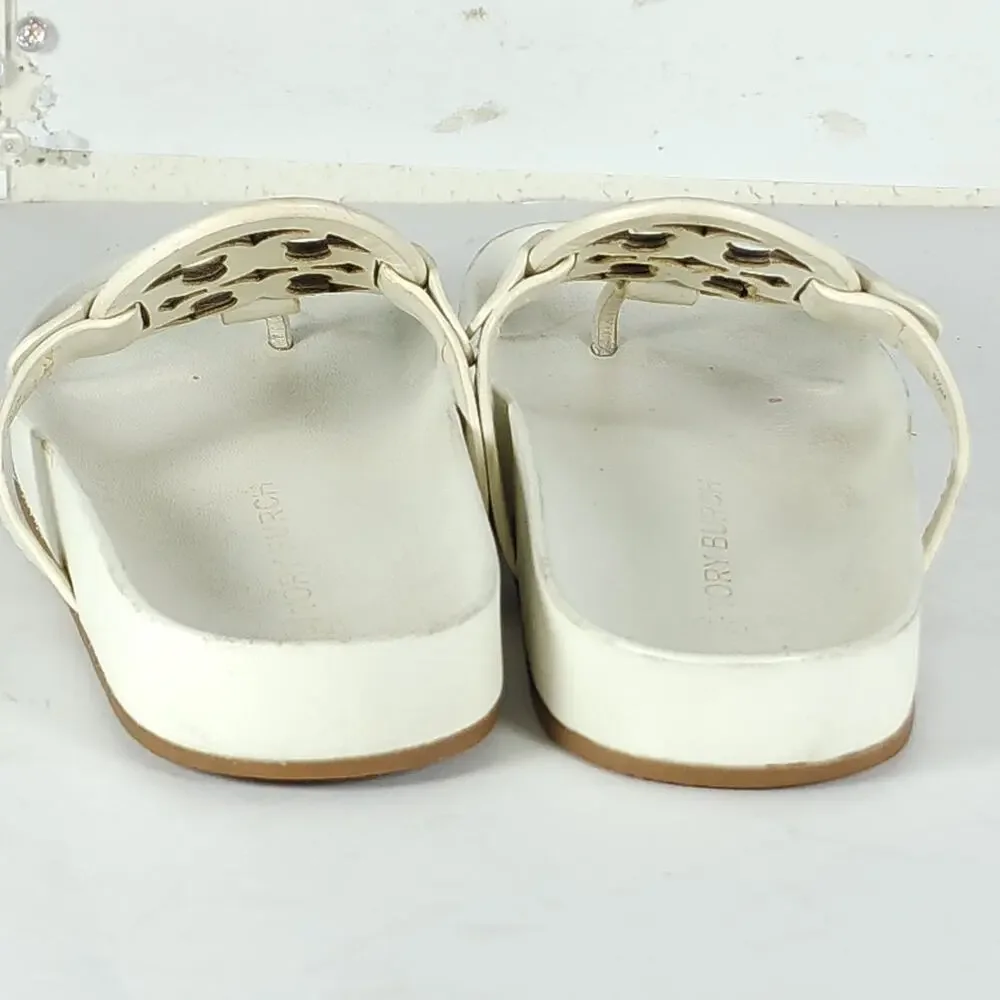 Tory Burch Miller Cloud Women's US5,5 New Ivory Leather Flat Thong Sandals